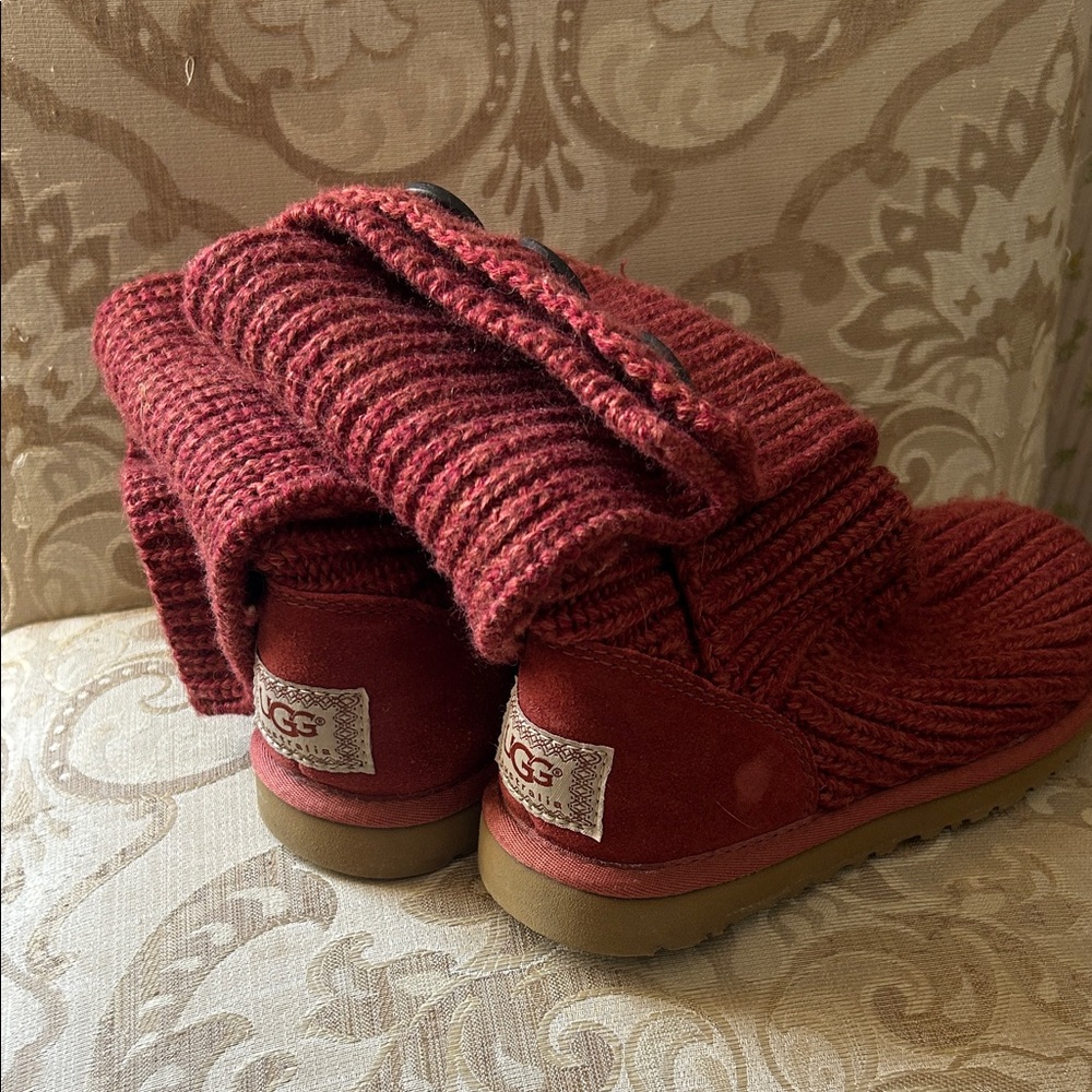 UGG Women's Red Knit Boots